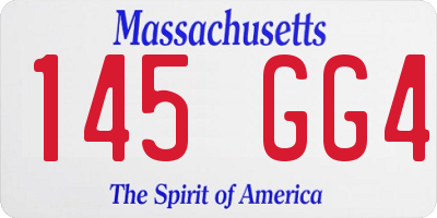 MA license plate 145GG4