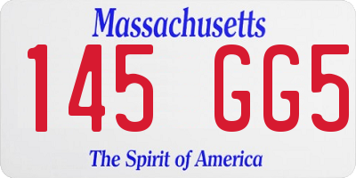 MA license plate 145GG5