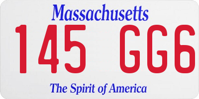 MA license plate 145GG6