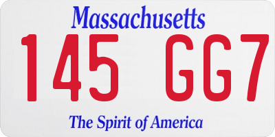 MA license plate 145GG7