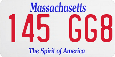 MA license plate 145GG8