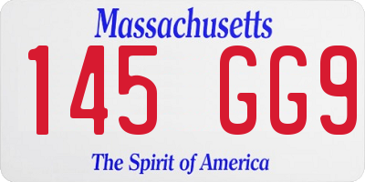 MA license plate 145GG9