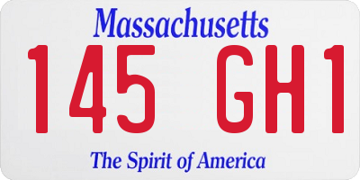 MA license plate 145GH1