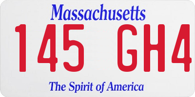 MA license plate 145GH4
