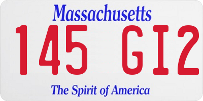 MA license plate 145GI2
