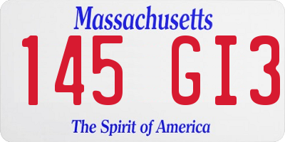 MA license plate 145GI3