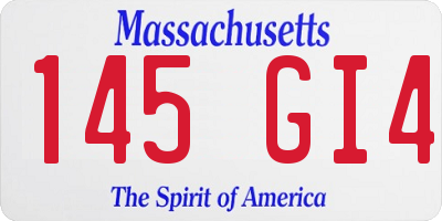 MA license plate 145GI4