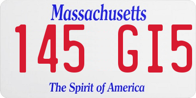 MA license plate 145GI5