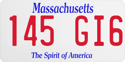 MA license plate 145GI6