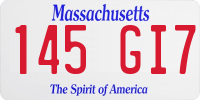 MA license plate 145GI7