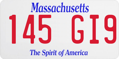 MA license plate 145GI9