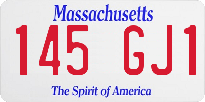 MA license plate 145GJ1