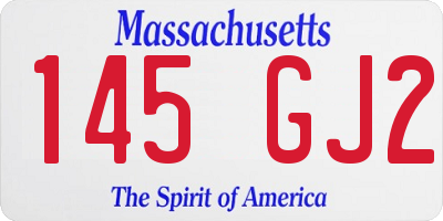 MA license plate 145GJ2