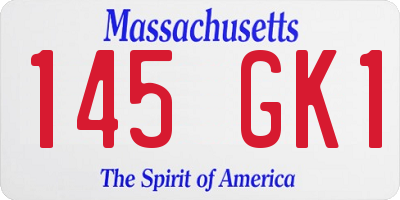 MA license plate 145GK1
