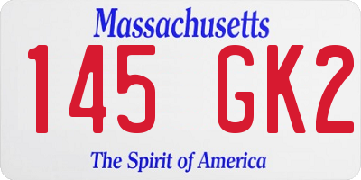MA license plate 145GK2