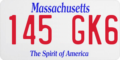 MA license plate 145GK6