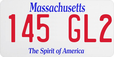 MA license plate 145GL2