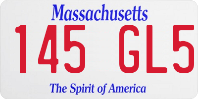 MA license plate 145GL5