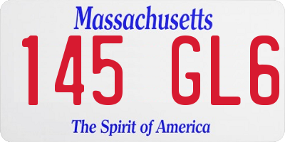 MA license plate 145GL6