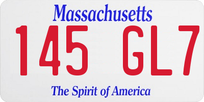 MA license plate 145GL7