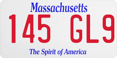 MA license plate 145GL9