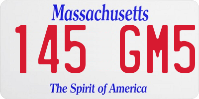 MA license plate 145GM5