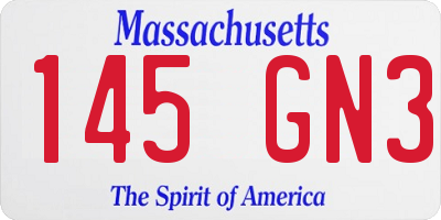 MA license plate 145GN3