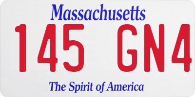 MA license plate 145GN4