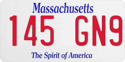 MA license plate 145GN9