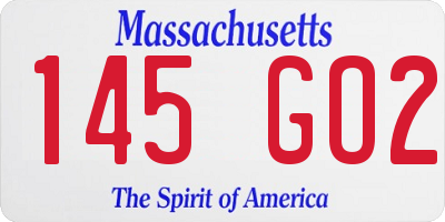 MA license plate 145GO2