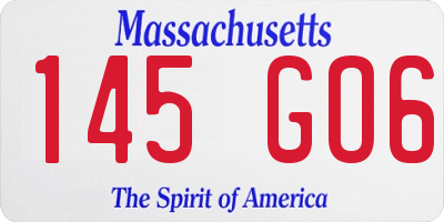 MA license plate 145GO6