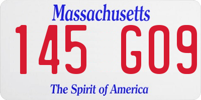 MA license plate 145GO9