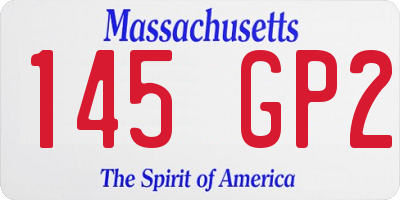 MA license plate 145GP2
