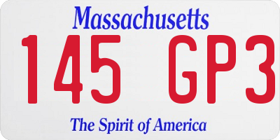 MA license plate 145GP3