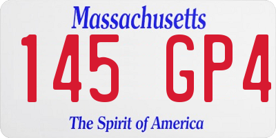 MA license plate 145GP4