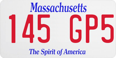 MA license plate 145GP5