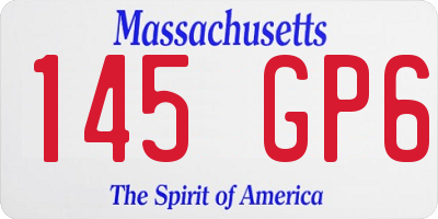 MA license plate 145GP6