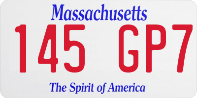MA license plate 145GP7