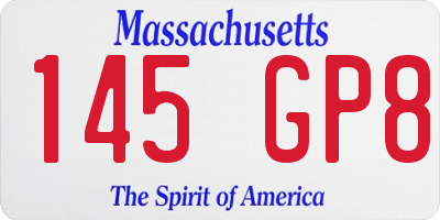 MA license plate 145GP8