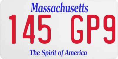 MA license plate 145GP9