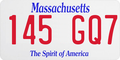 MA license plate 145GQ7