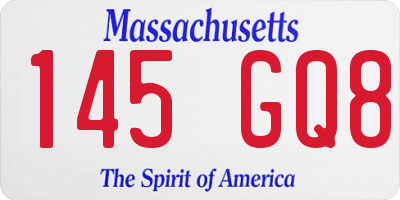 MA license plate 145GQ8