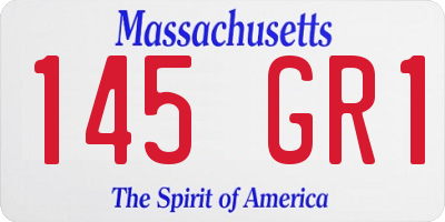 MA license plate 145GR1