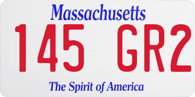 MA license plate 145GR2