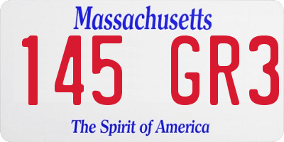 MA license plate 145GR3
