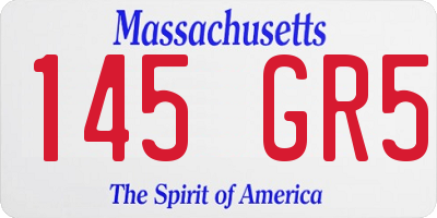 MA license plate 145GR5