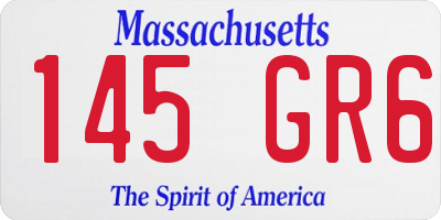 MA license plate 145GR6