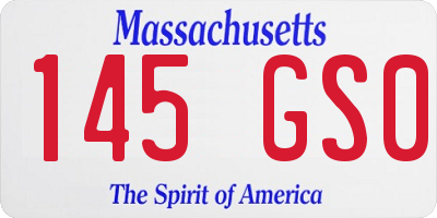 MA license plate 145GS0