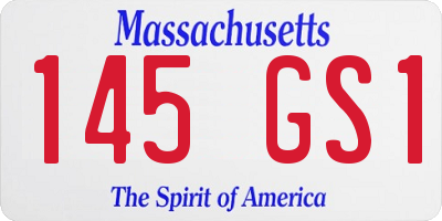 MA license plate 145GS1
