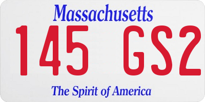 MA license plate 145GS2